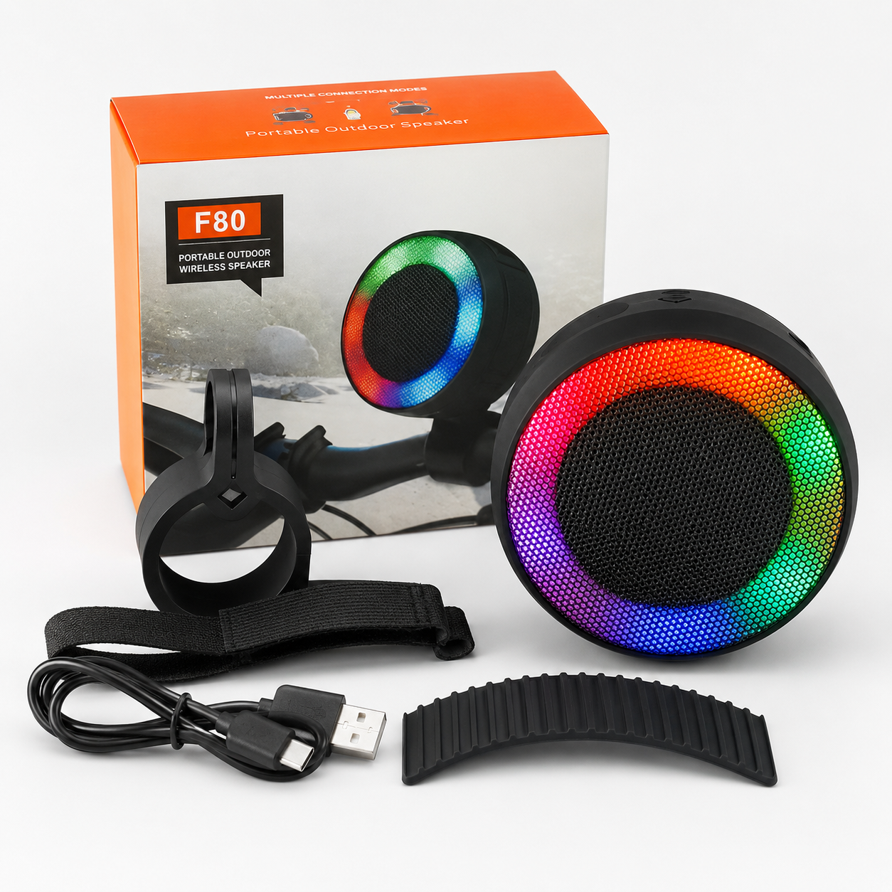 🚴♂️🔊 Parlante Portátil Para Bicicleta y Moto Bluetooth RGB | Música, Luces y Diversión en Cada Ruta 🌈🎶