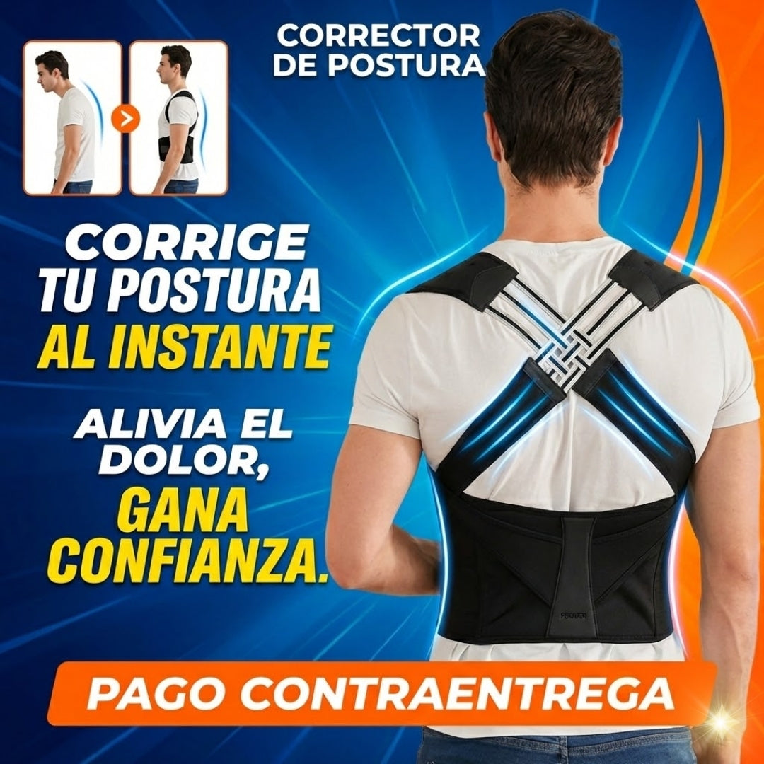🔥 Corrector de Postura Avanzado 🩺 Uso Ortopédico Seguro + Paga al Recibir 💳✅