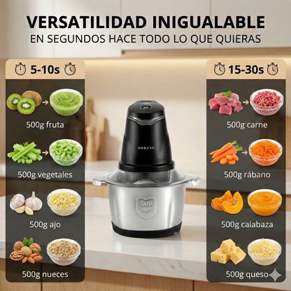 🥕⚡ Picatodo Eléctrico Sokany | Procesador de Alimentos Potente y Rápido ⚡🍅