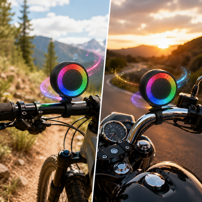 🚴‍♂️🔊 Parlante Portátil Para Bicicleta y Moto Bluetooth RGB | Música, Luces y Diversión en Cada Ruta 🌈🎶